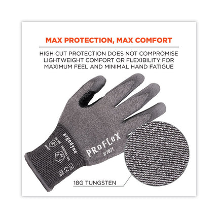 ProFlex 7071 ANSI A7 PU Coated CR Gloves, Gray, X-Large, 12 Pairs/Pack