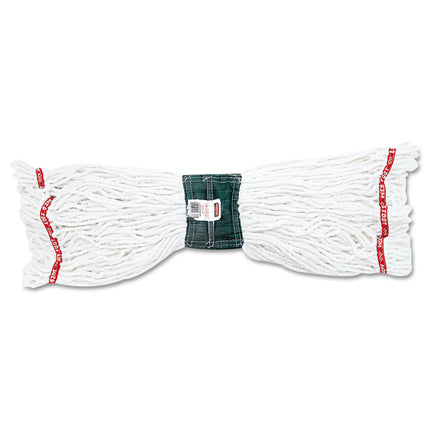 Web Foot Shrinkless Looped-End Wet Mop Head with 5" Headband, Cotton/Synthetic, Medium, White, 6/Carton