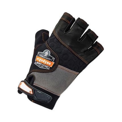 ProFlex 901 Half-Finger Leather Impact Gloves, Black, 2X-Large, Pair