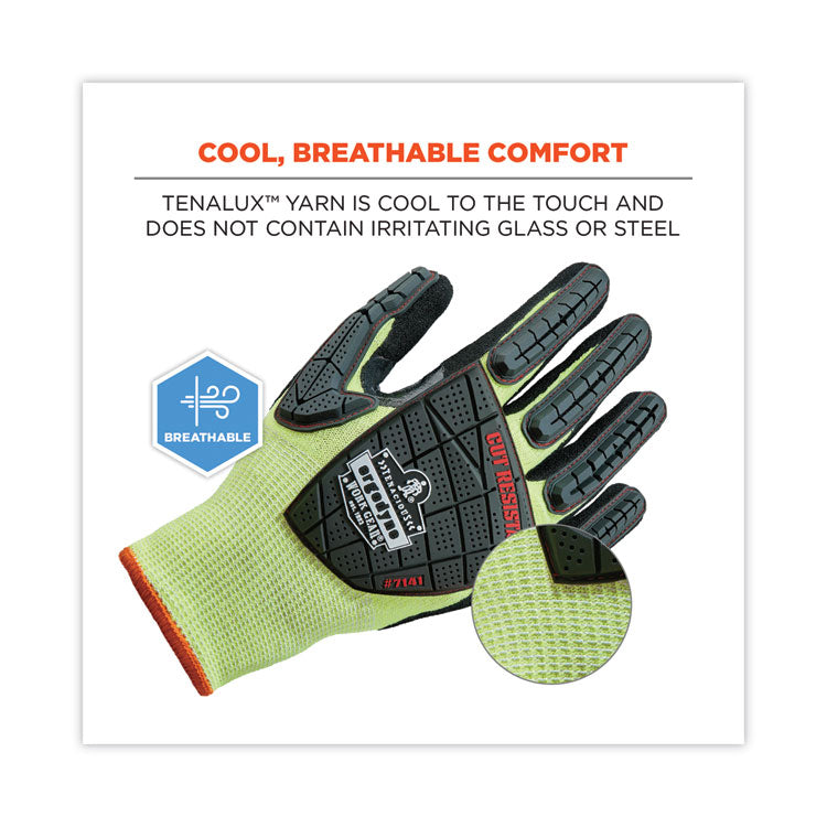 ProFlex 7141 ANSI A4 DIR Nitrile-Coated CR Gloves, Lime, 2X-Large, 72 Pairs/Pack