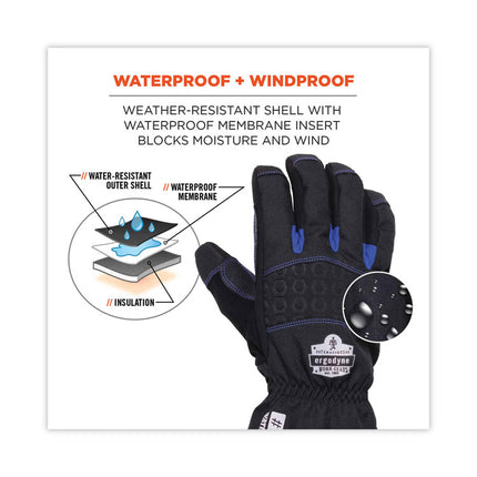 ProFlex 819WP Extreme Thermal WP Gloves, Black, 2X-Large, Pair