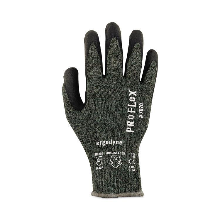 ProFlex 7070 ANSI A7 Nitrile Coated CR Gloves, Green, X-Large, Pair