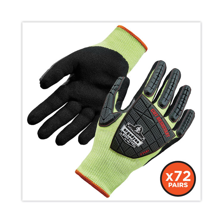 ProFlex 7141 ANSI A4 DIR Nitrile-Coated CR Gloves, Lime, Small, 72 Pairs/Pack