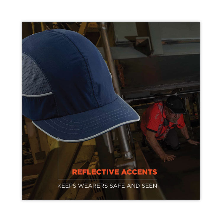 Skullerz 8950XL XL Bump Cap Hat, Short Brim, Navy