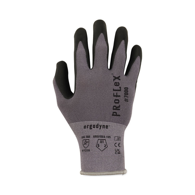 ProFlex 7000 Nitrile-Coated Gloves Microfoam Palm, Gray, Small, Pair