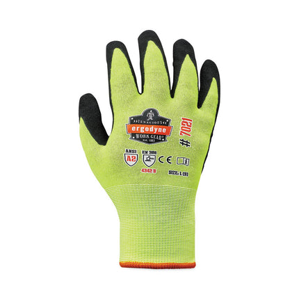 ProFlex 7021 Hi-Vis Nitrile-Coated CR Gloves, Lime, Large, 144 Pairs/Carton
