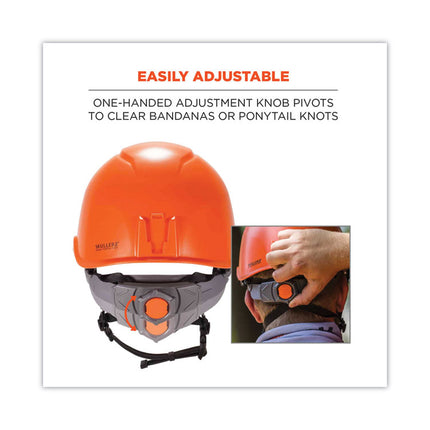 Skullerz 8974LED Class E Safety Helmet with 8981 Universal LED Headlamp, 6-Point Ratchet Suspension, Orange