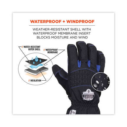 ProFlex 819WP Extreme Thermal WP Gloves, Black, Large, Pair