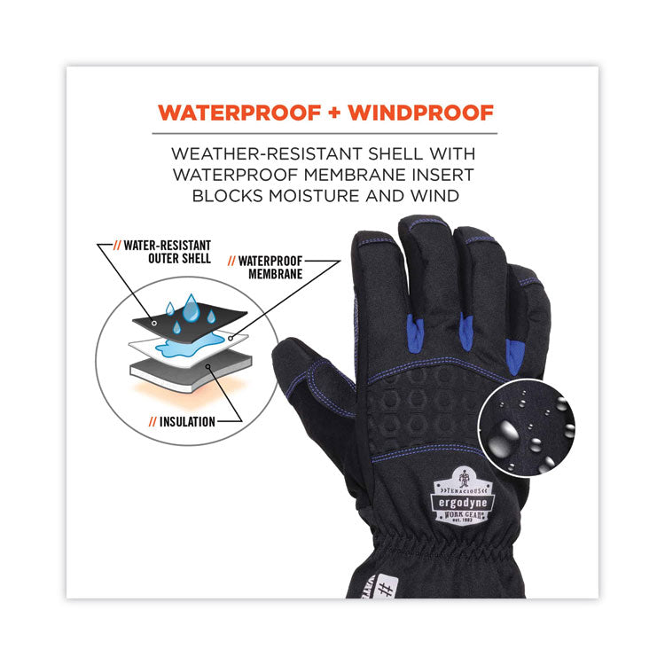 ProFlex 819WP Extreme Thermal WP Gloves, Black, Large, Pair