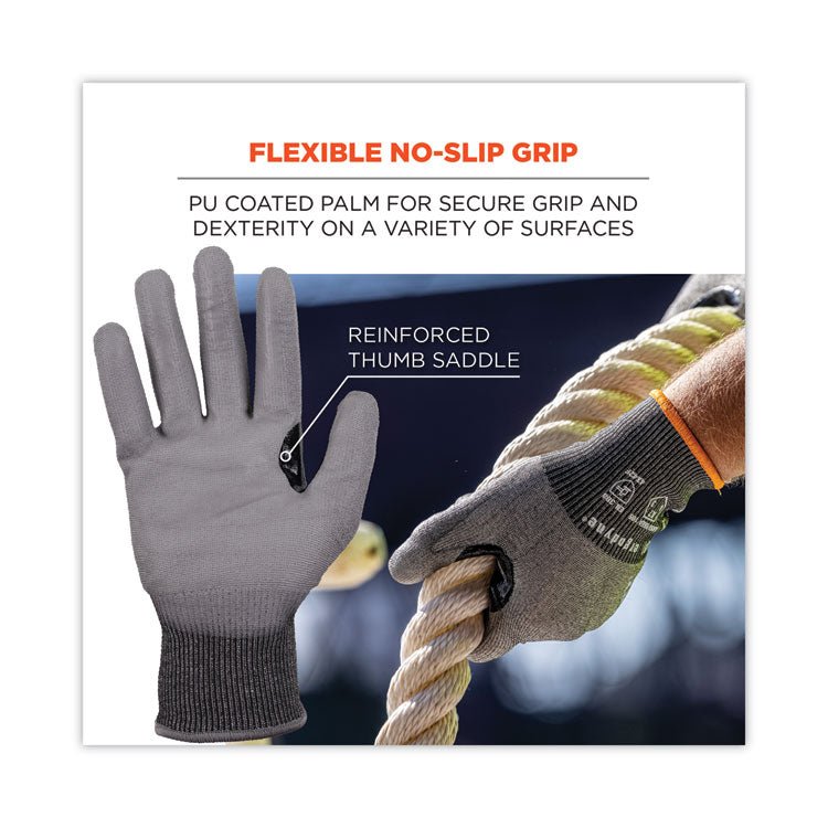 ProFlex 7071 ANSI A7 PU Coated CR Gloves, Gray, 2X-Large, Pair