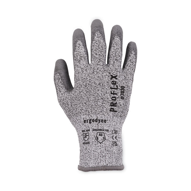 ProFlex 7030 ANSI A3 PU Coated CR Gloves, Gray, X-Large, 12 Pairs/Pack