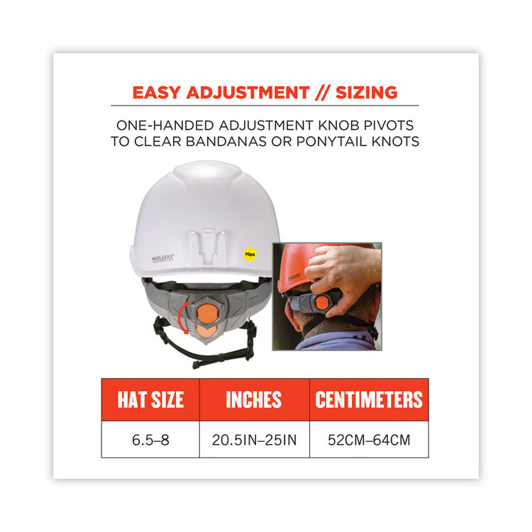 Skullerz 8974-MIPS Class E Safety Helmet with MIPS Elevate Ratchet Suspension, White