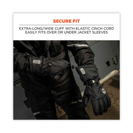 ProFlex 825WP Thermal Waterproof Winter Work Gloves, Black, Medium, Pair
