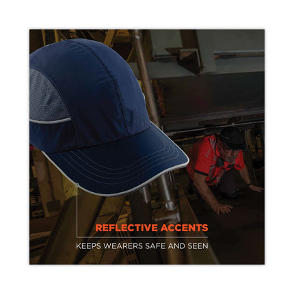 Skullerz 8950XL XL Bump Cap Hat, Long Brim, Navy
