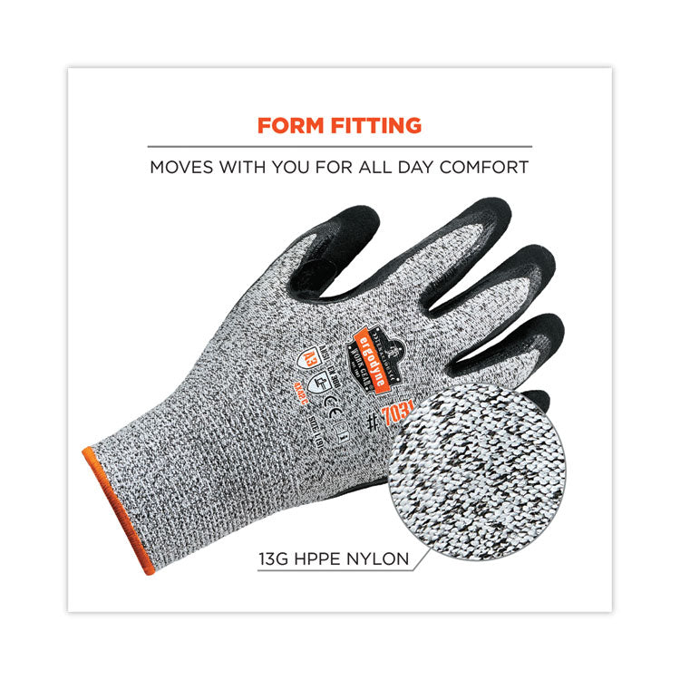 ProFlex 7031 ANSI A3 Nitrile-Coated CR Gloves, Gray, Large, 144 Pairs/Carton