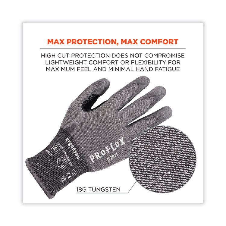 ProFlex 7071 ANSI A7 PU Coated CR Gloves, Gray, X-Large, Pair