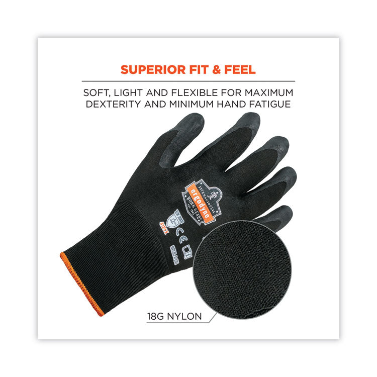 ProFlex 7001 Nitrile-Coated Gloves, Black, Large, Pair