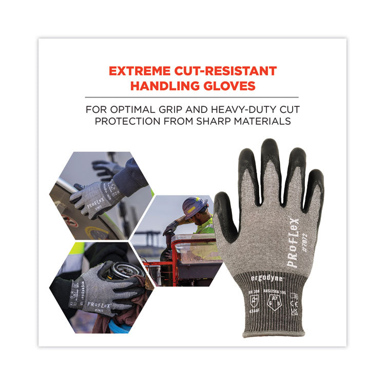 ProFlex 7072 ANSI A7 Nitrile-Coated CR Gloves, Gray, Medium, Pair