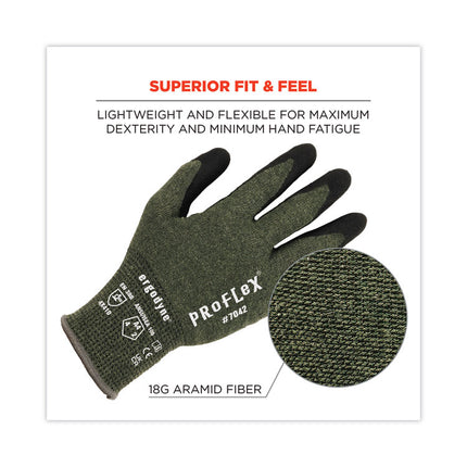 ProFlex 7042 ANSI A4 Nitrile-Coated CR Gloves, Green, Small, Pair