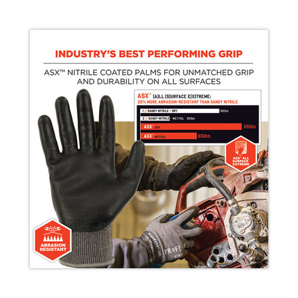 ProFlex 7072 ANSI A7 Nitrile-Coated CR Gloves, Gray, Large, Pair