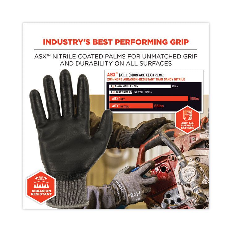 ProFlex 7072 ANSI A7 Nitrile-Coated CR Gloves, Gray, Large, Pair