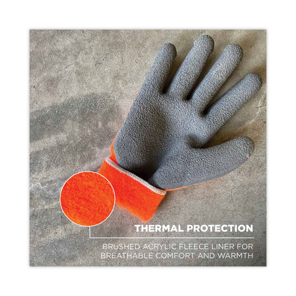 ProFlex 7401 Coated Lightweight Winter Gloves, Orange, Large, 144 Pairs