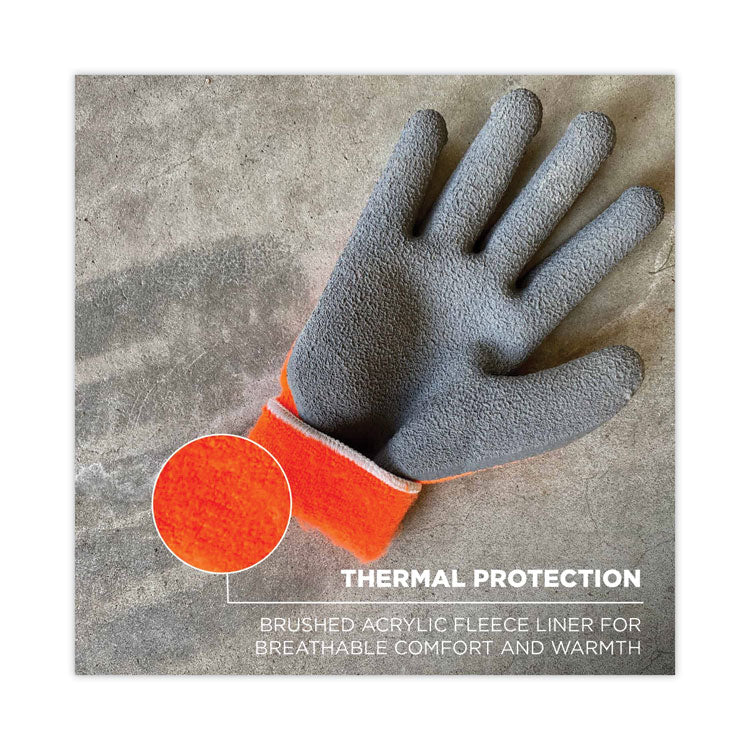 ProFlex 7401 Coated Lightweight Winter Gloves, Orange, Large, 144 Pairs
