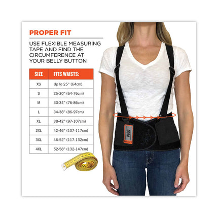 ProFlex 100 Economy Spandex Back Support Brace, X-Large, 38" to 42" Waist, Black