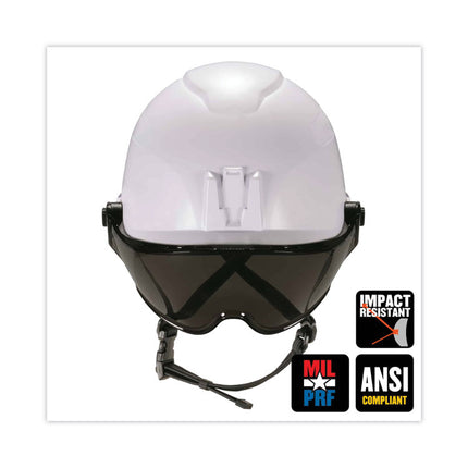 Skullerz 8974V Class E Safety Helmet with 8991 Visor Kit, Smoke Lens, 6-Point Ratchet Suspension, Orange
