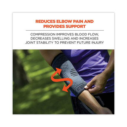 ProFlex 651 Elbow Compression Sleeve, Medium, Gray/Black
