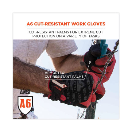 ProFlex 812CR6 ANSI A6 Utility and CR Gloves, Black, Large, Pair