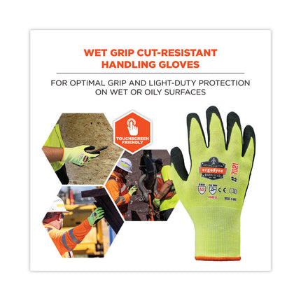 ProFlex 7021 Hi-Vis Nitrile-Coated CR Gloves, Lime, Large, 144 Pairs/Carton