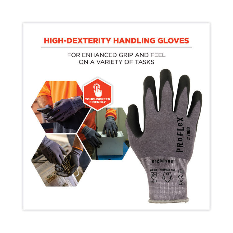 ProFlex 7000 Nitrile-Coated Gloves Microfoam Palm, Gray, X-Large, 12 Pairs/Pack