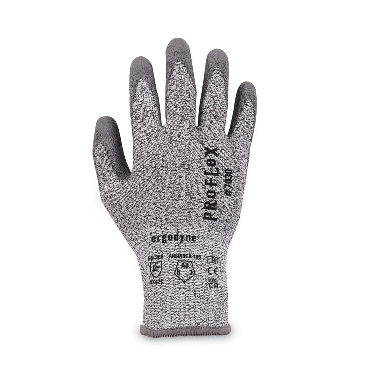 ProFlex 7030 ANSI A3 PU Coated CR Gloves, Gray, Large, Pair