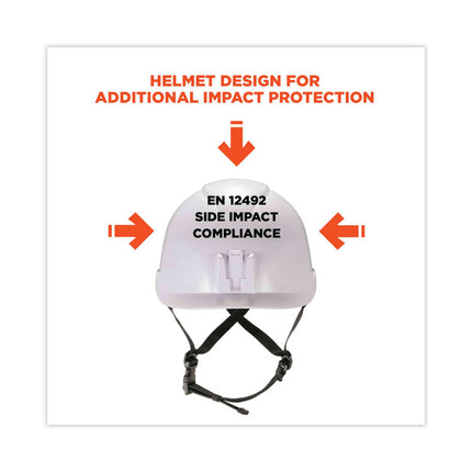 Skullerz 8974 Class E Safety Helmet, 6-Point Ratchet Suspension, White