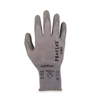 ProFlex 7024 ANSI A2 PU Coated CR Gloves, Gray, Small, 12 Pairs/Pack