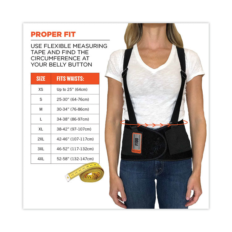 ProFlex 100 Economy Spandex Back Support Brace, X-Small, 20" to 25" Waist, Black