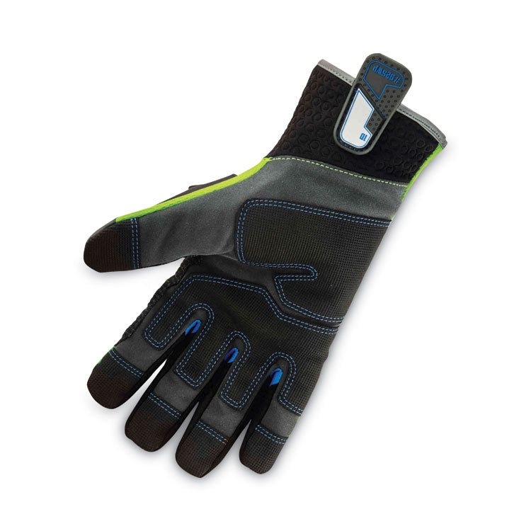 ProFlex 925WP Performance Dorsal Impact-Reducing Thermal Waterprf Gloves, Black/Lime, Small, Pair