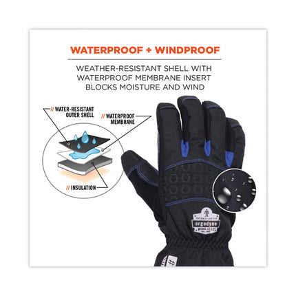 ProFlex 819WP Extreme Thermal WP Gloves, Black, Medium, Pair