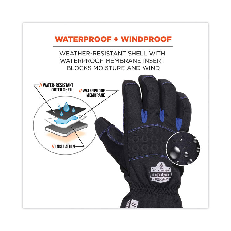 ProFlex 819WP Extreme Thermal WP Gloves, Black, Medium, Pair