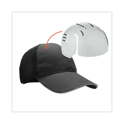 Skullerz 8946 Baseball Cap with Bump Cap Insert, OS, Black