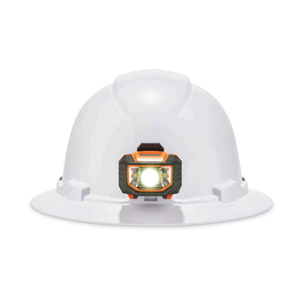Skullerz 8971LED Class E Hard Hat Full Brim with LED Light, White
