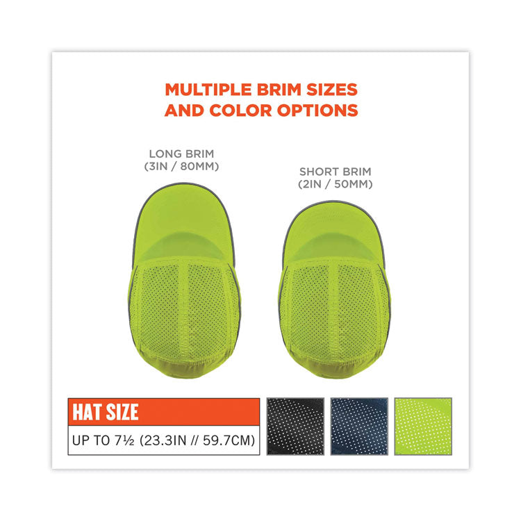 Skullerz 8955 Lightweight Bump Cap Hat, Short Brim Lime