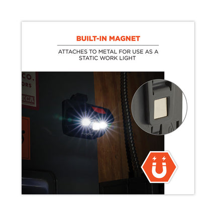 Skullerz 8987 Rechargeable Hard Hat LED Light, 2.5 x 3 x 2, Black