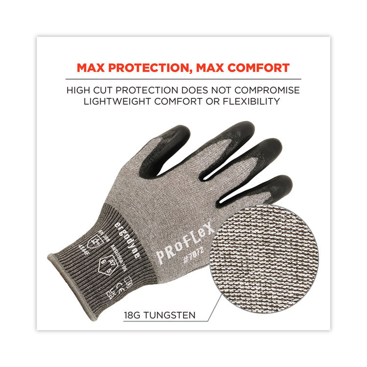 ProFlex 7072 ANSI A7 Nitrile-Coated CR Gloves, Gray, Medium, Pair