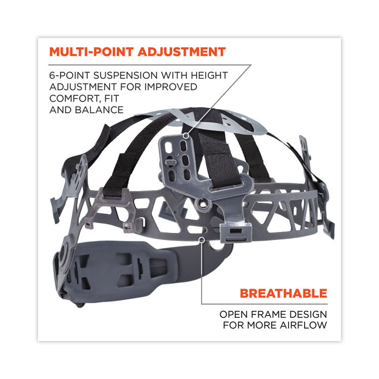 Skullerz 8974 Class E Safety Helmet, 6-Point Ratchet Suspension, White
