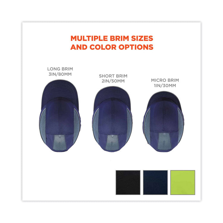 Skullerz 8950XL XL Bump Cap Hat, Short Brim, Navy