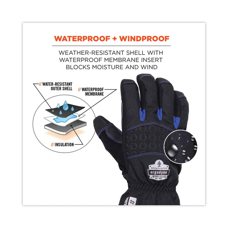 ProFlex 819WP Extreme Thermal WP Gloves, Black, X-Large, Pair