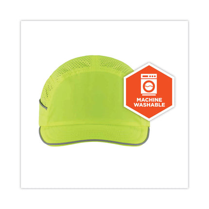Skullerz 8955 Lightweight Bump Cap Hat, Short Brim Lime