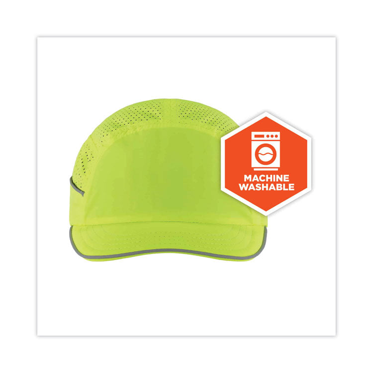 Skullerz 8955 Lightweight Bump Cap Hat, Short Brim Lime